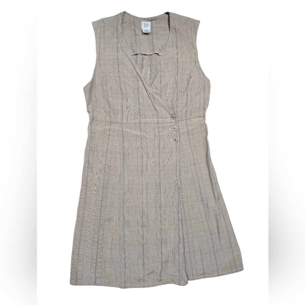 Vintage 90s Gap‎ Plaid Vest Styke Dress Size 4
